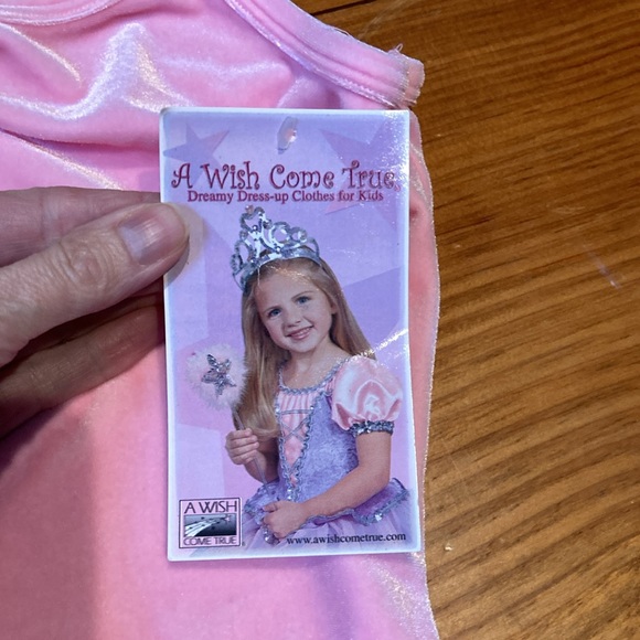 New! A WISH COME TRUE CL 12-14 Pink Velour Leotard Dane Gymnastics Bow - Picture 3 of 6